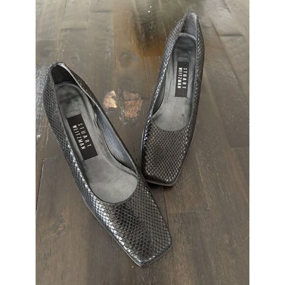 Stuart Weitzman Black Textured Heels - Picture 15 of 15